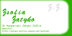 zsofia zatyko business card