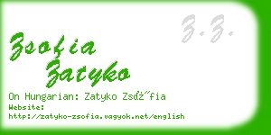 zsofia zatyko business card